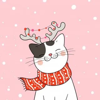 Как легко нарисовать новогоднего котика