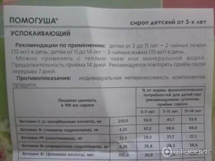 Сироп успокаивающий сироп инструкция