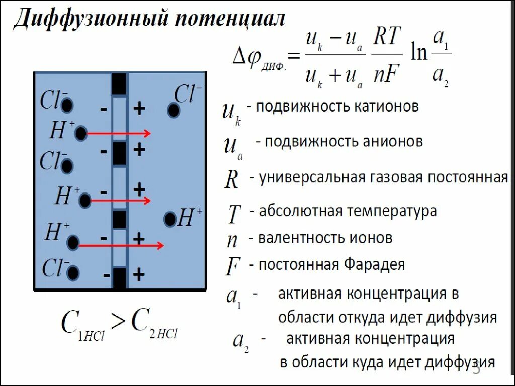 Диффузионный потенциал формула. Механизм возникновения диффузионного потенциала. Механизм возникновения диффузного потенциала. Причина возникновения диффузионного потенциала. Диффузионный потенциал