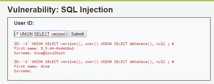 Union select