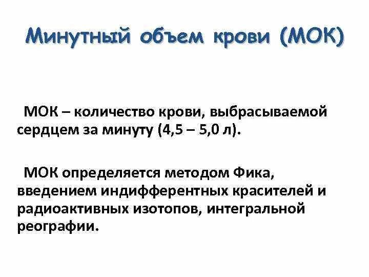 Минут объем крови