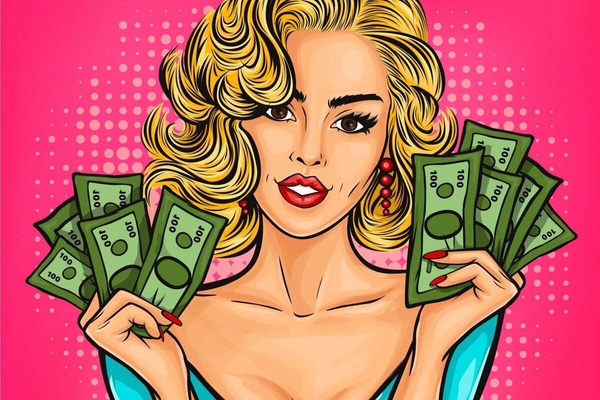 Инвестиции арт. Деньги в стиле комикса. Нарисованная девушка с деньгами. Девушка в полный рост с деньгами. Поп арт мужчина с деньгами.