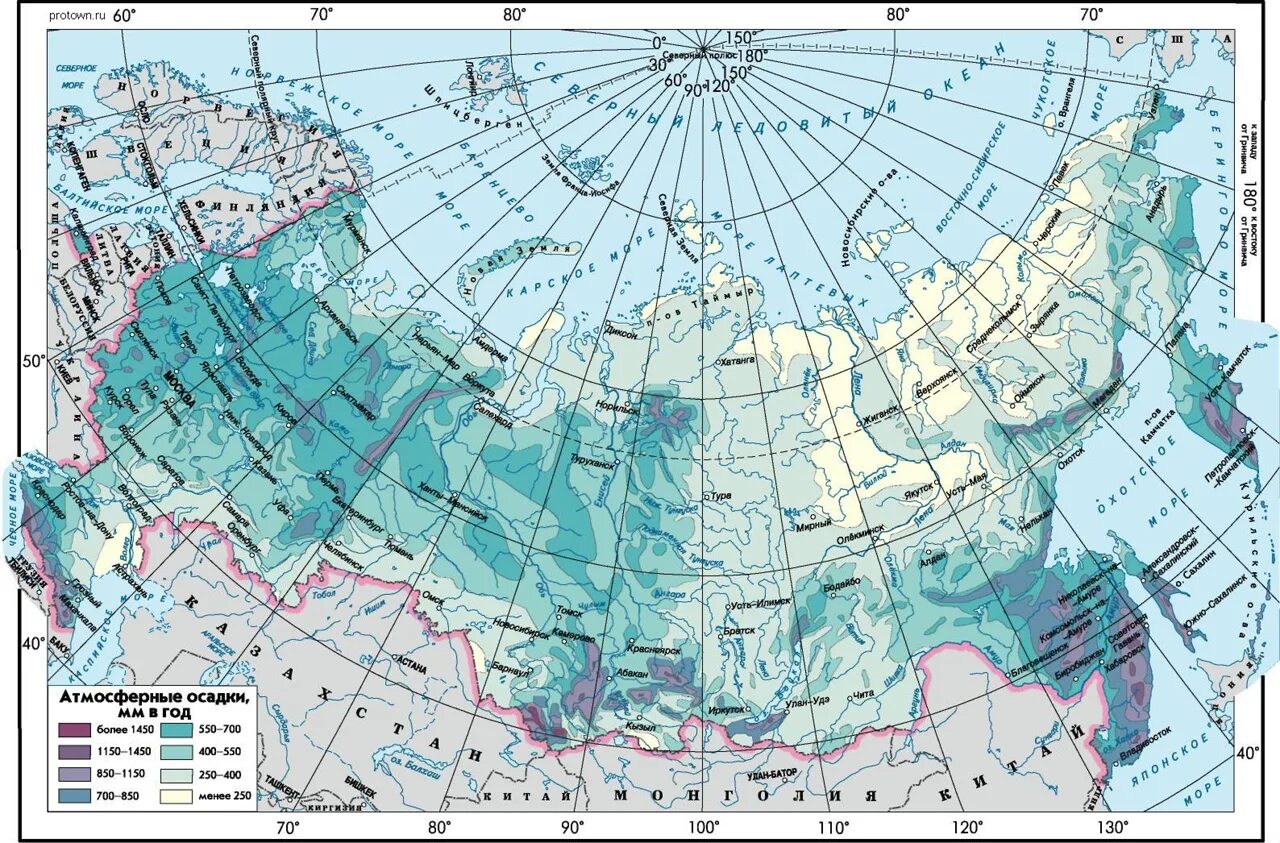 Карта среднегодового количества осадков России. Карта годовых осадков России. Карта среднегодового количества атмосферных осадков в России. Карта России с годовыми осадками. 65 параллель на карте россии