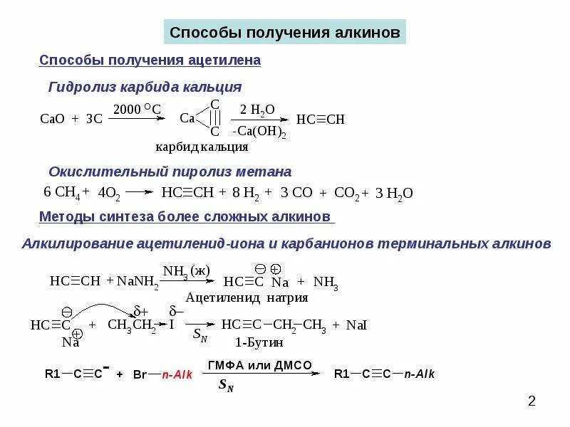 Типы реакций алкинов. Карбидный способ получения алкинов. Основные способы получения алкинов. Способы получения алкинов реакции. Промышленный способ получения алкинов.