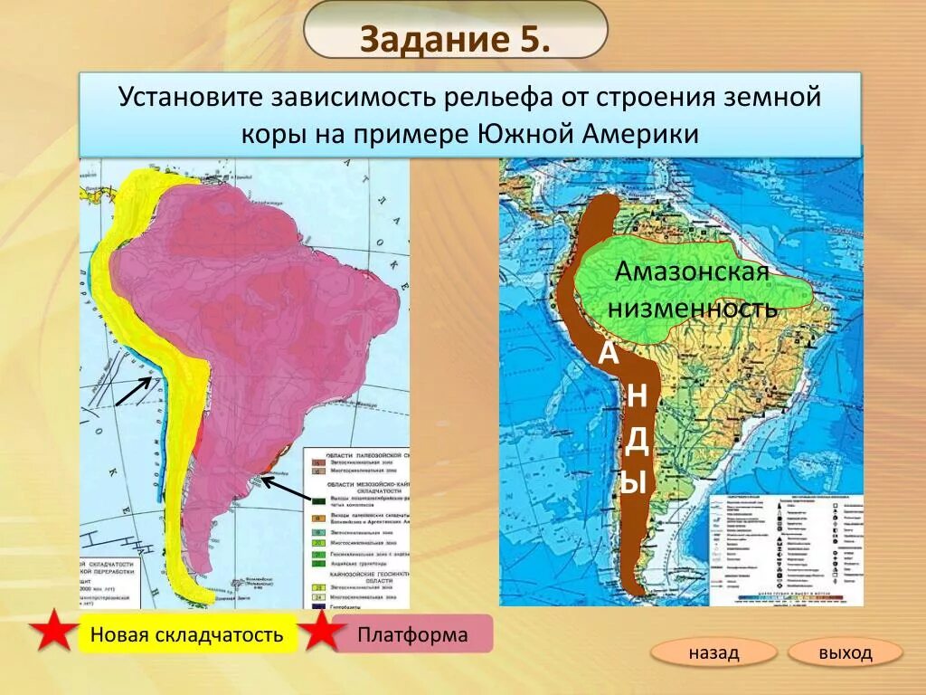 Южная Америка строение земной коры Амазонская низменность. Платформы низменности плоскогорье материк Южная Америка. Рельеф Южной Америки 7. Рельеф Южной Америки на карте. Задание по географии южная америка 7 класс