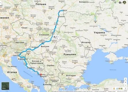 Черногория сколько ехать