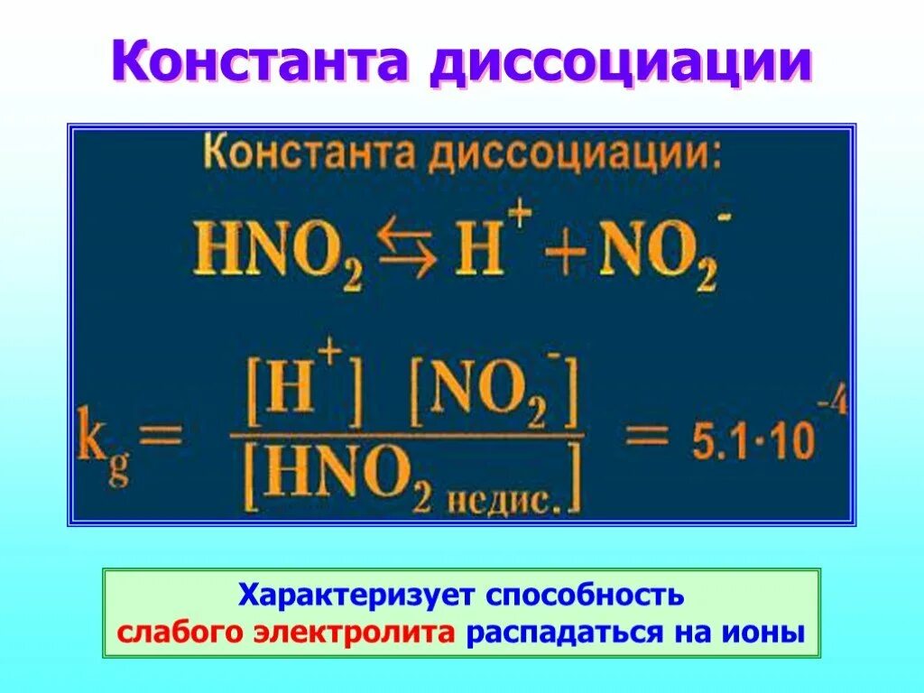 Константа диссоциации. Константа диссоциации hno2. Консианта диссоциация hno2. Константа диссоциации слабых электролитов. Hno2 диссоциация