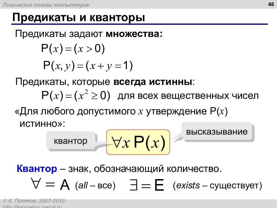 Решение истинных выражений