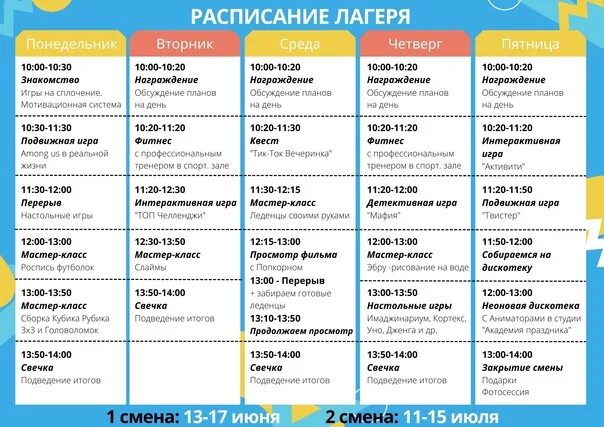 Мероприятие летнего лагеря на 21 день. Расписание лагеря. Расписание дня в лагере. План на день в лагере. Расписание летнего лагеря.