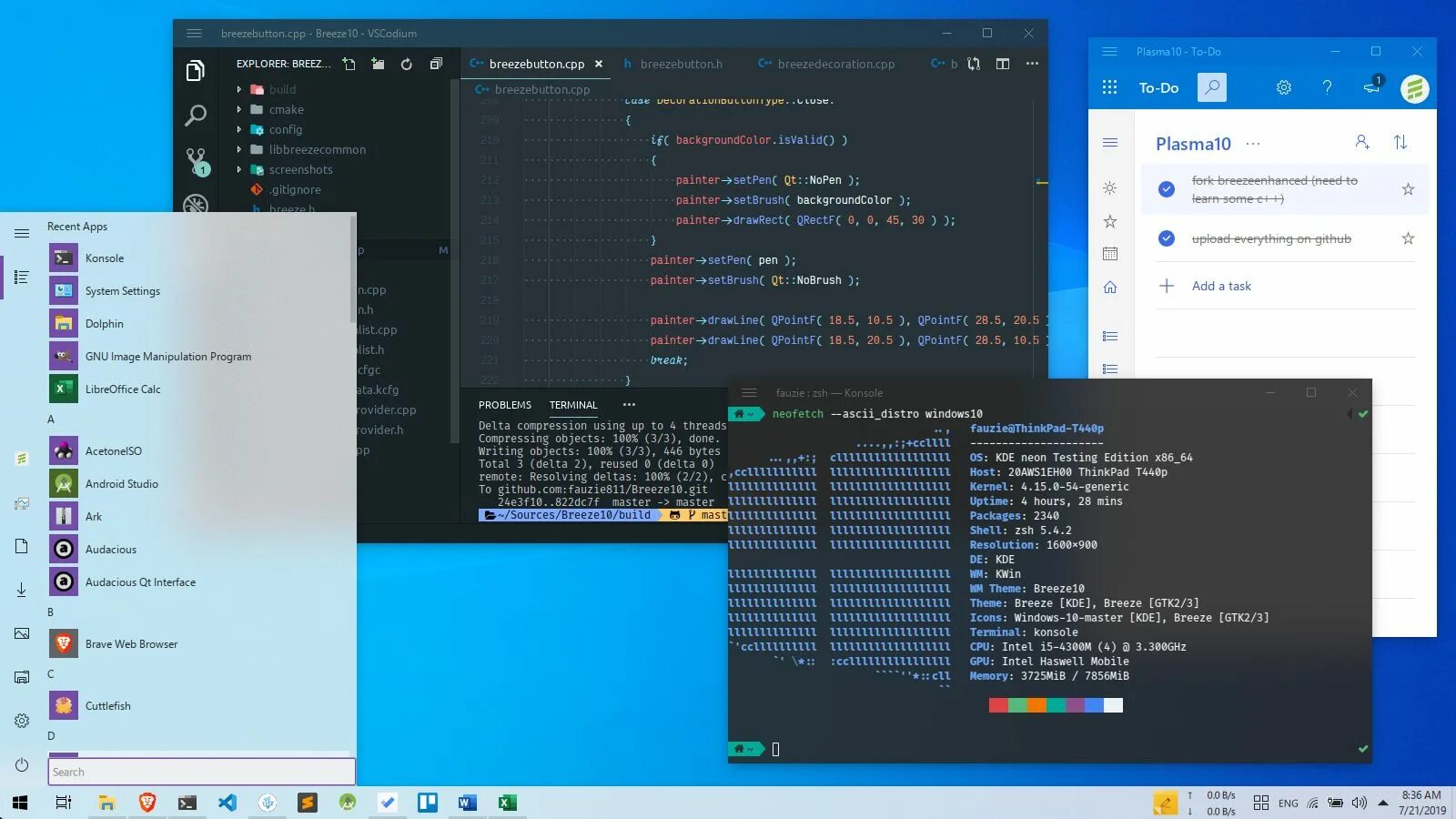 Gtk install windows. Kde linux интерфейс. kde windows. breeze kde. kde neon интерфейс.