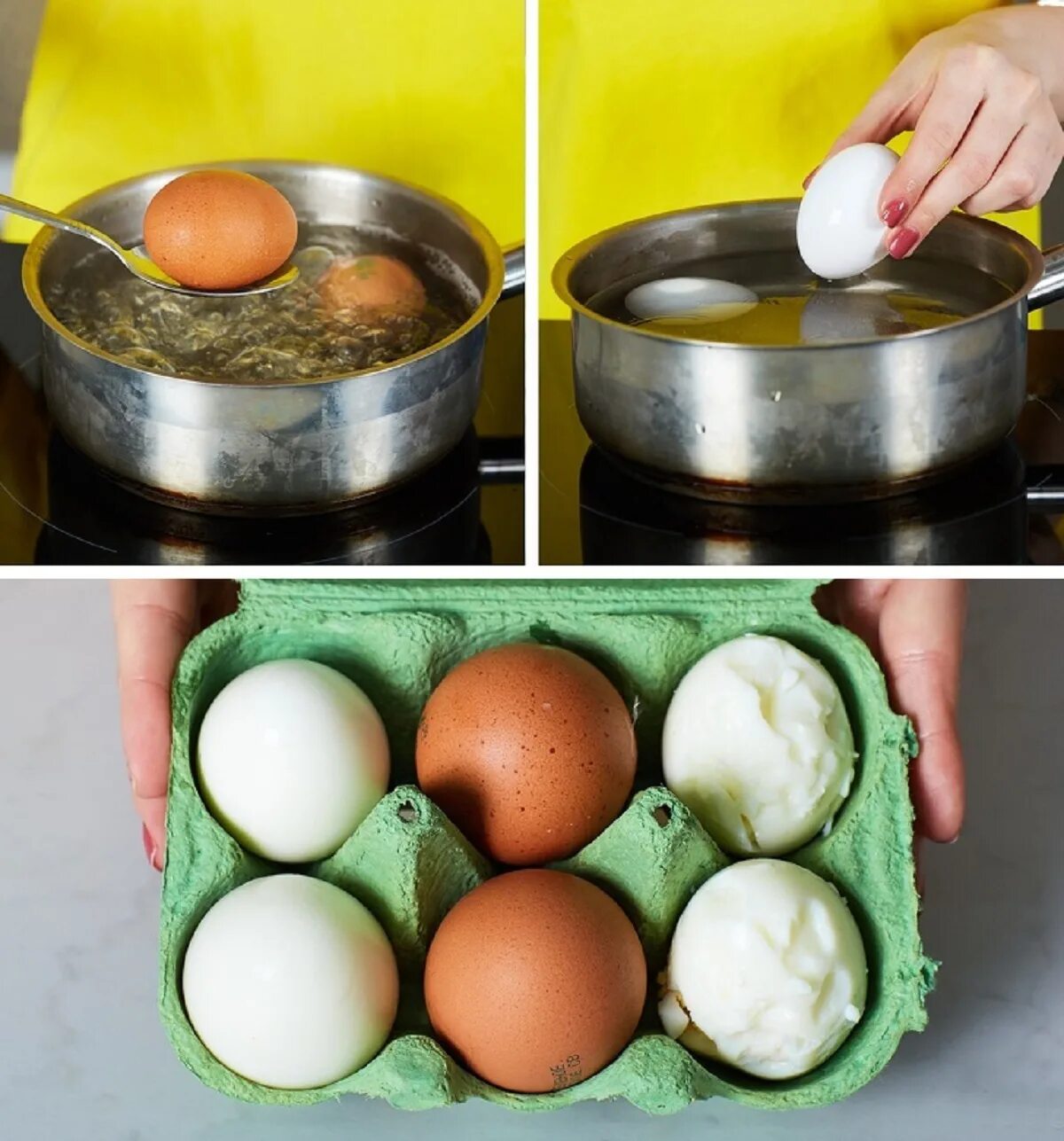 Яйца кладут в кипящую воду. Варка яиц. Яйца после варки. Варить яйца. Как варить яйца.