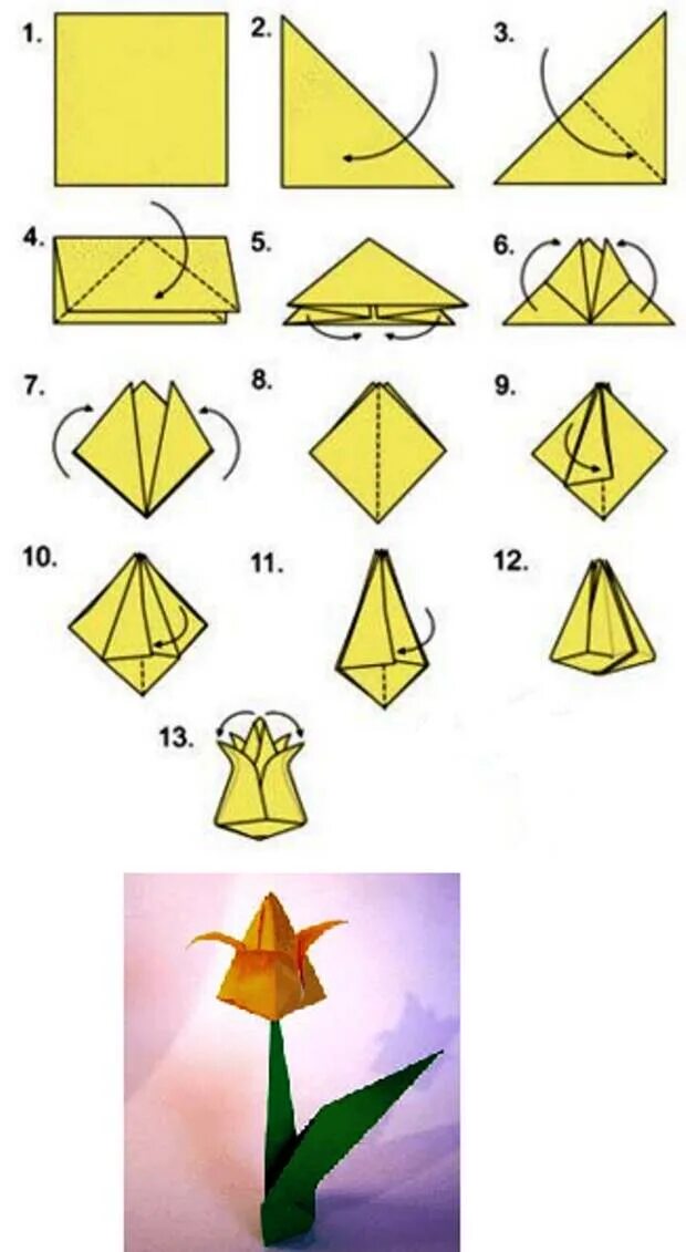 Оригами цветок тюльпан схема для детей. Оригами цветы простые схемы для детей тюльпан. Оригами тюльпан пошагово для начинающих. Оригами для детей 8-9 лет схемы тюльпан. Поделка оригами цветы