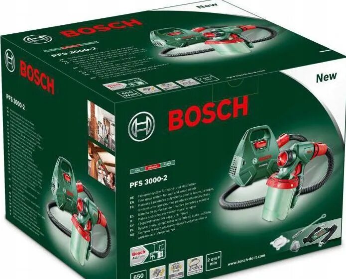 Bosch pfs 3000 2. Краскопульт Bosch PFS 3000-2. Бош ПФС 3000. Краскопульт электрический бош 3000. Комплектация бош PFS 3000-2.