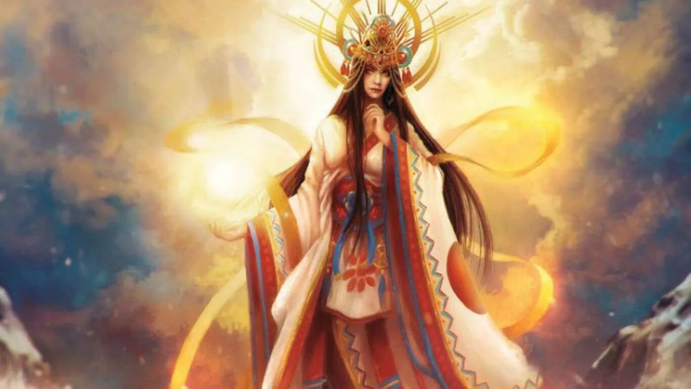 Taming the sun goddess. Аматерасу богиня солнца. Богиня Аматерасу Япония. Аматэрасу Омиками богиня солнца. Аматэрасу богиня солнца в Японии.