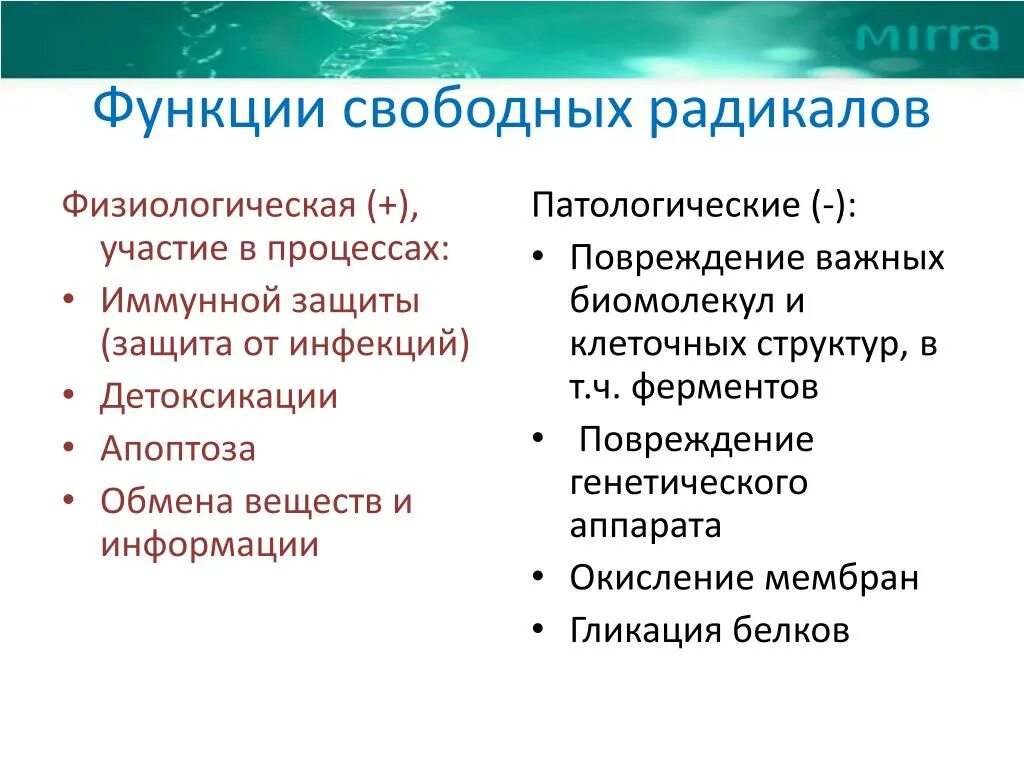 Высшие радикалы. Функции свободных радикалов. Роль свободных радикалов. Роль свободных радикалов в патологии клетки. Роль свободных радикалов в повреждении клетки.