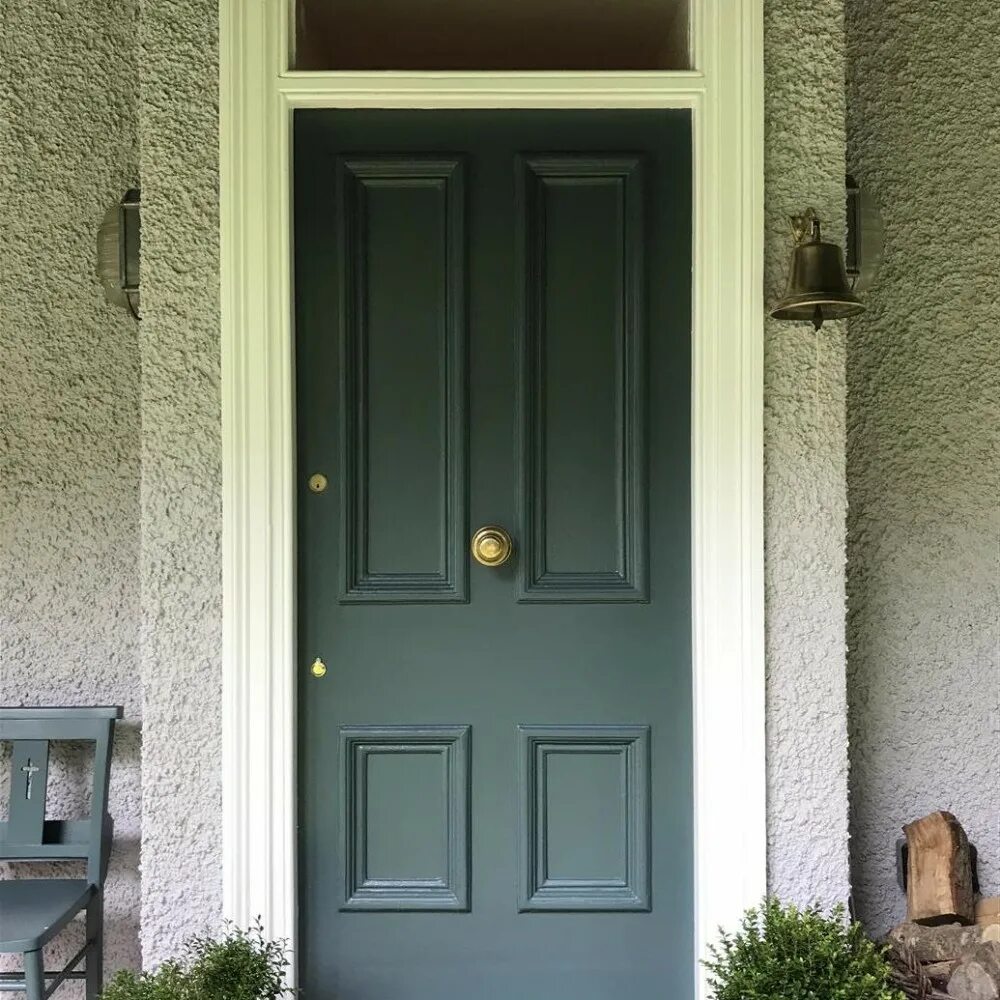 Краска Farrow Ball 289. 289 Farrow and Ball Inchyra Blue. Входные двери в интерьере. Зеленая входная дверь.