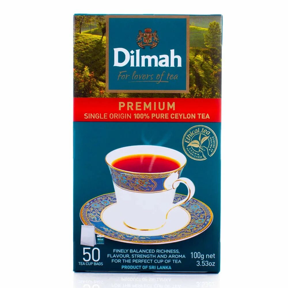 Чай 50 пакетов. Чай Dilmah Premium. Dilmah Premium Ceylon чай 50g. Чай Дилмах Цейлон 100 пакетов. Dilmah чай Premium 10 пакетиков.