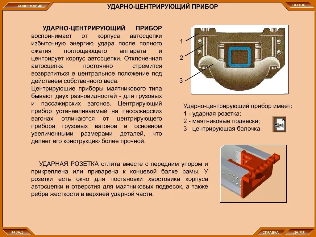 Ударно центрирующий прибор автосцепки. Центрирующий прибор автосцепки са-3. Устройство центрирующего прибора автосцепки. Ударно центрирующее устройство автосцепки.