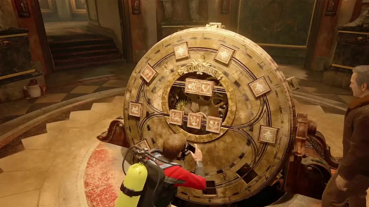 Пройти игру анчартед. Анчартед 5 головоломка с тенями. uncharted: legacy of thieves collection. uncharted медальон. бивень ганеши анчартед.