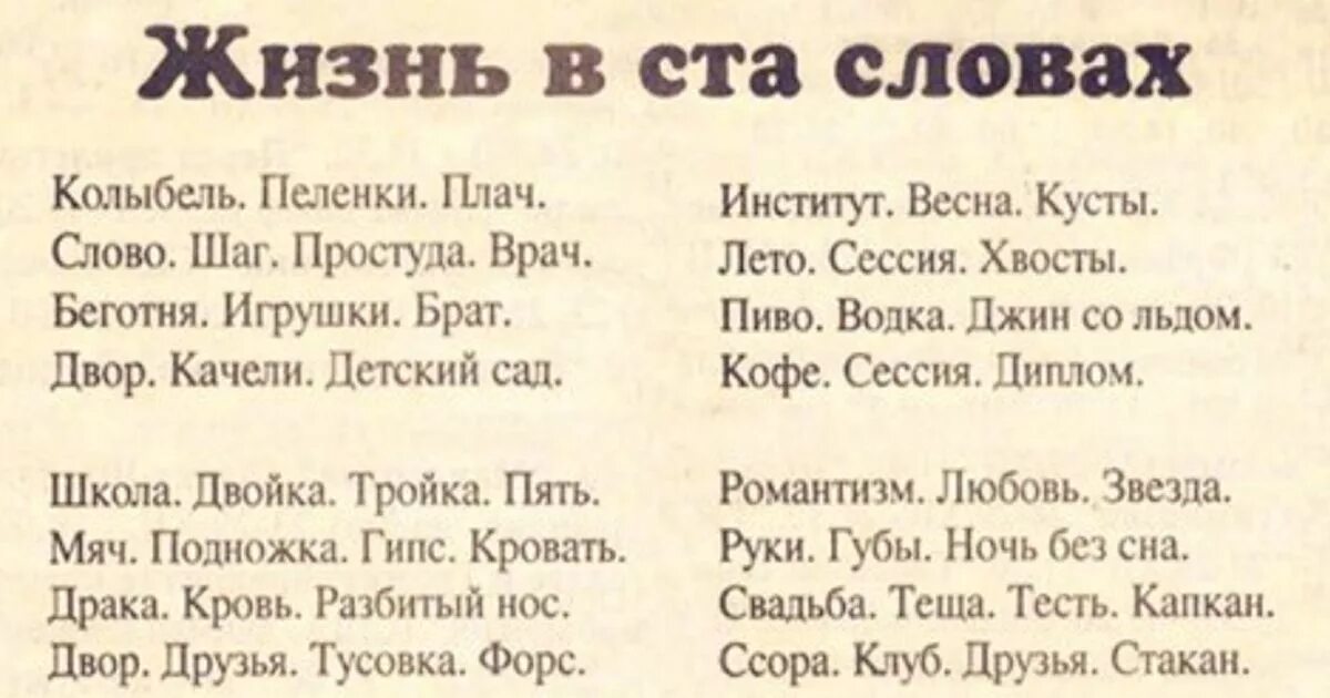 Жизнь в 100 словах. Вся жизнь в 100 словах стихотворение. Стих жизнь в 100 словах текст. Текст 100 слов. Текст через сто лет