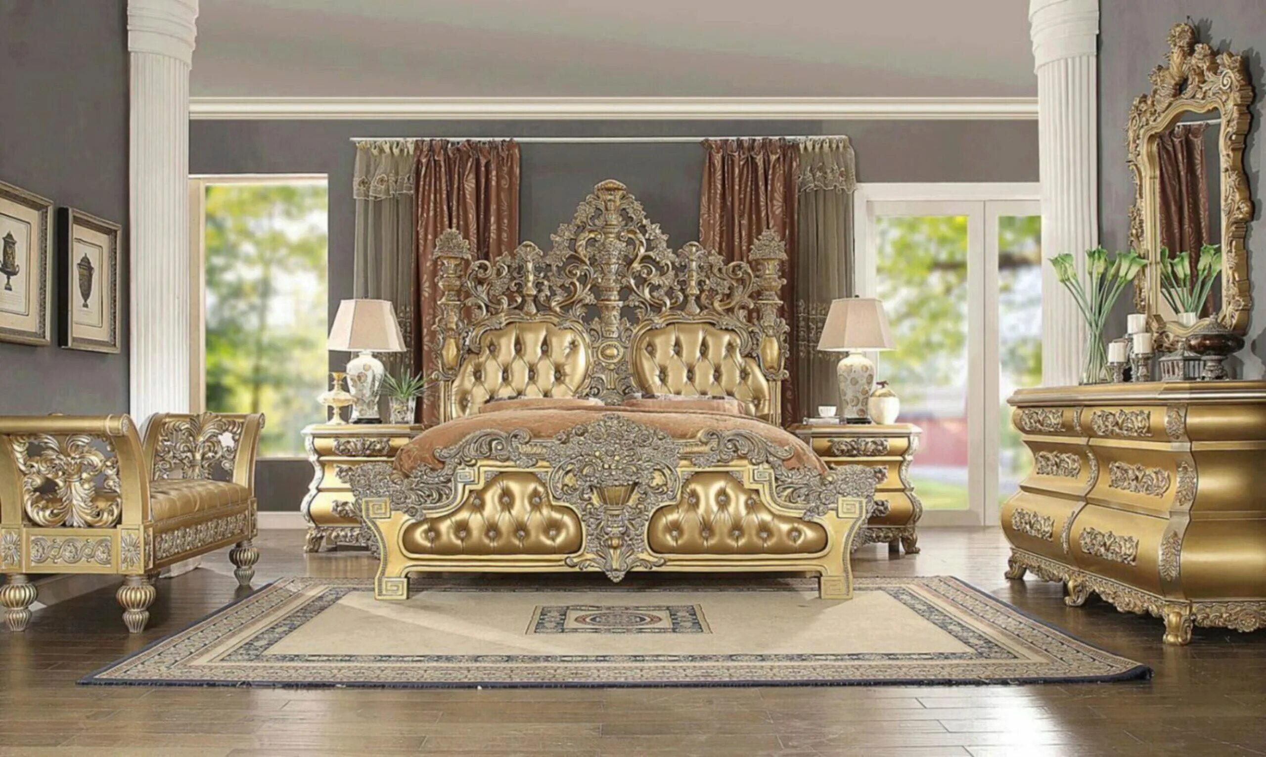 Luxury set. Китайская элитная мебель для спальной. Шикарная мебель лакшери. Спальня Севилья. Classic Furniture.