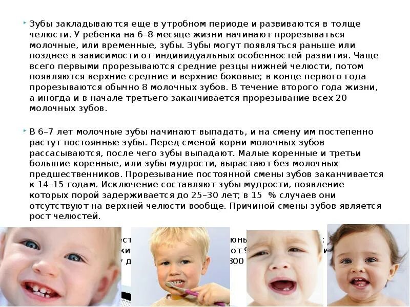 У ребенка в 8 месяцев 8 зубов. Возрастные особенности зубов у детей. Когда у ребёнка закладываются зубы. Прорезывание бокового резца.