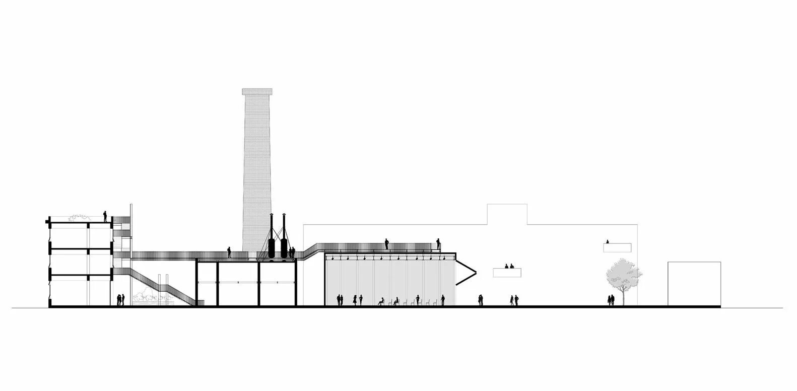 Section two. Разрез театра. Theatre Complex.