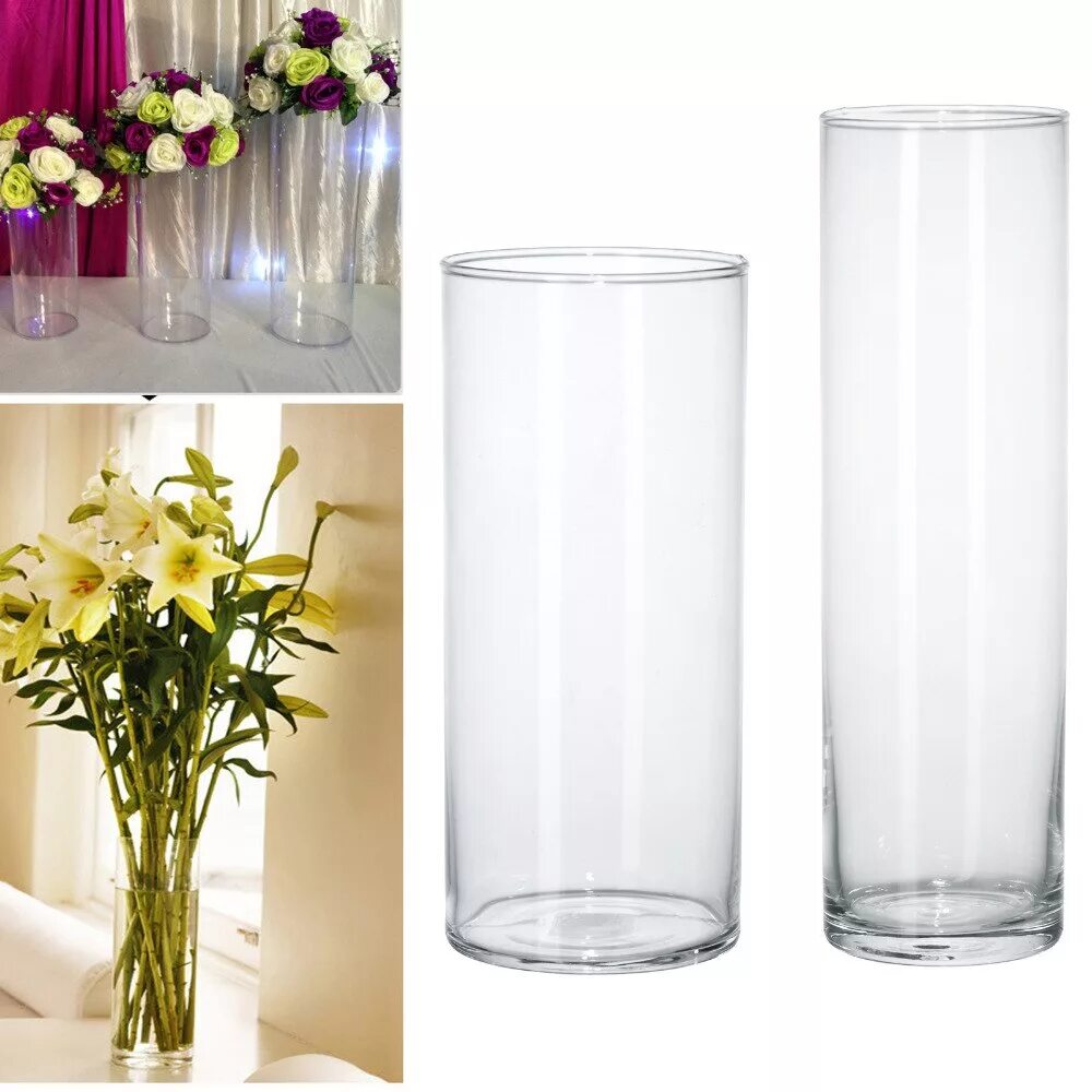 Прозрачная ваза. 7017/400/Sh039 ваза (цилиндр) стекло h400 декор.. Стеклянные вазы. Ваза прозрачная для цветов.