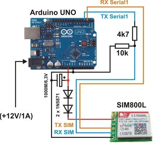 Sim800l arduino. Ардуино GSM модуль SIM 800l. Питание для sim800l и ардуино. Схема подключения sim800l к ардуино. Sim800l подключение к ардуино нано.