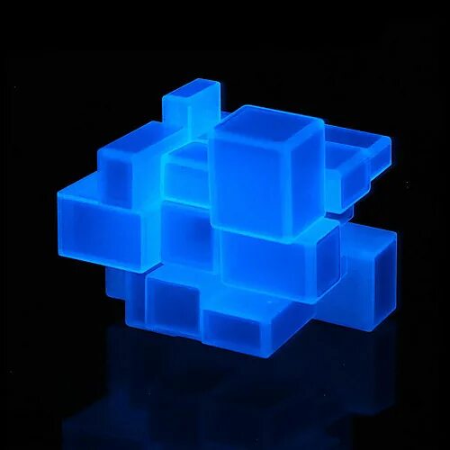 Blue cube. Luminous Mirror Cube. Голубой куб. Светящийся магический куб. Механические головоломки.