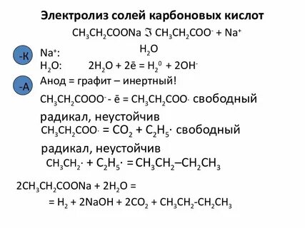 Соли карбоновых кислот реакции