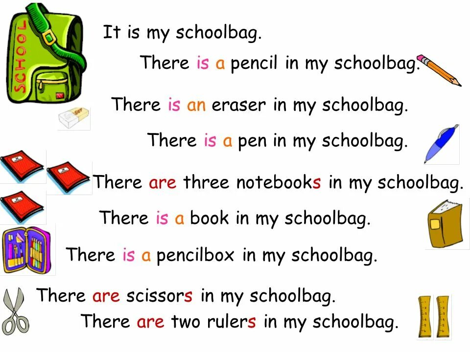 Конструкция there is. Конструкция there is there are. Задания по английскому Schoolbag. Топик my School in English. Where are your pens