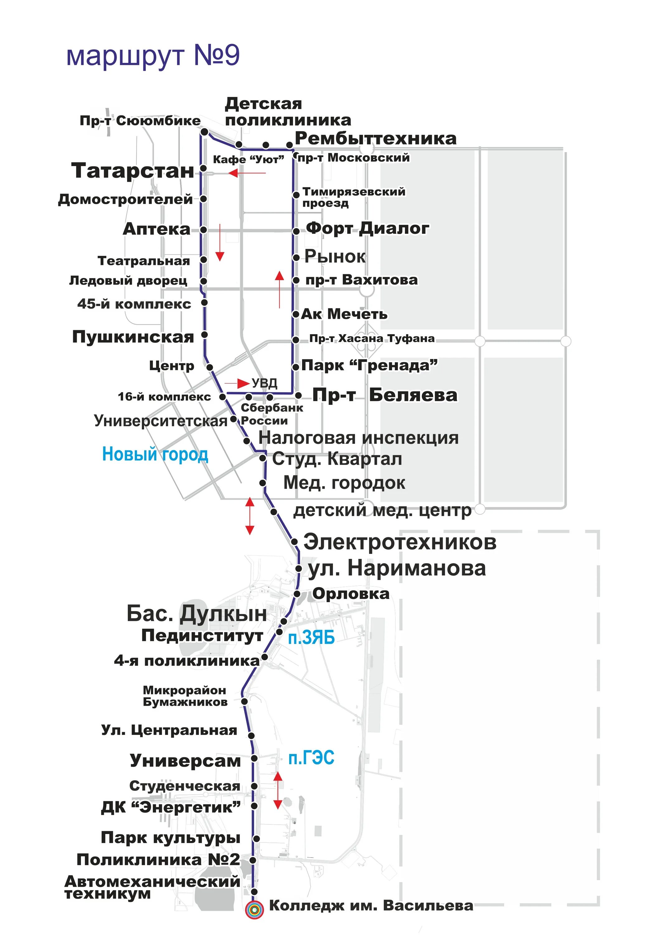 Карта маршрутов челны