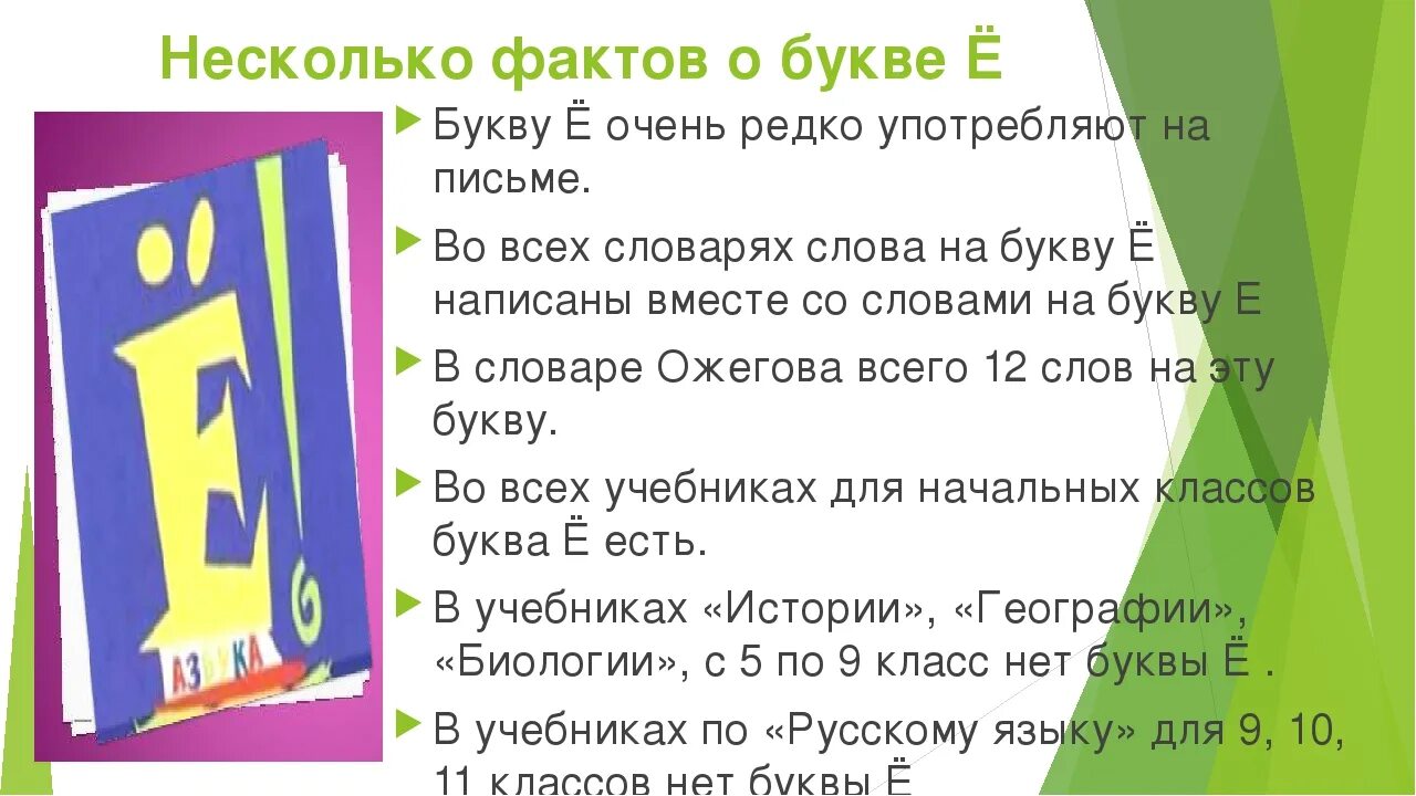 Имеет почему е. Интересные факты о букве ё. Интересная буква е. Интересные факты про ё. Буква ё интересные факты для детей.