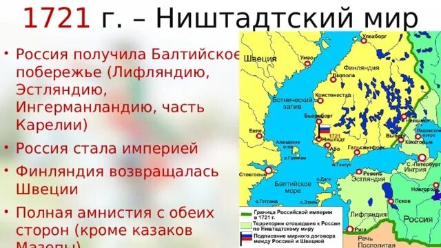 Г ништадтский мир. Ништадтский Мирный договор 1721 года карта. 30 Августа 1721 Ништадтский мир со Швецией. 1721 Год Ништадтский мир Россия получила.