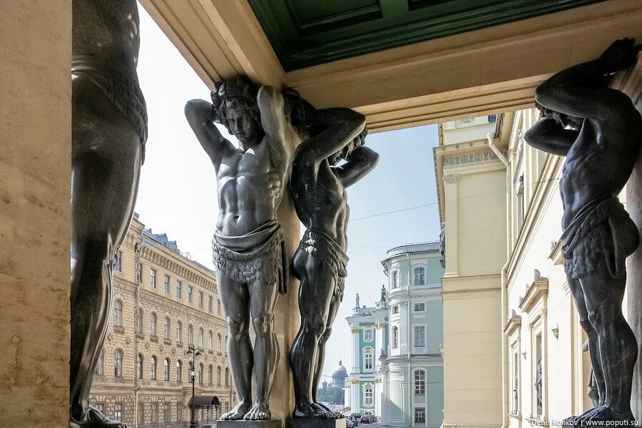 Питер улица миллионная атланты. Скульптор создавший атлантов в эрмитаже. И. Атланты портик эрмитаж. Атланты александра теребенева.