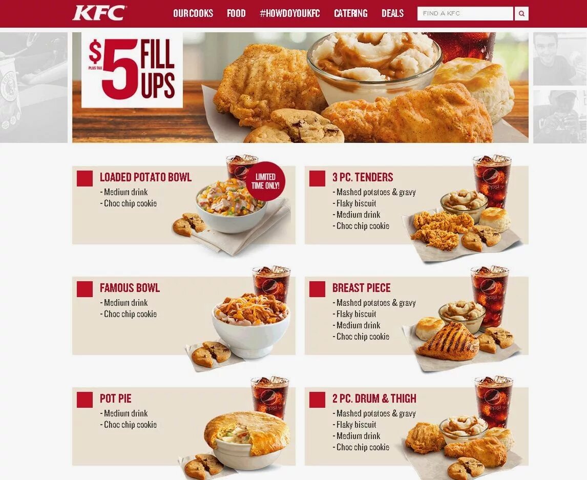 KFC меню. Ростикс азиатское меню
