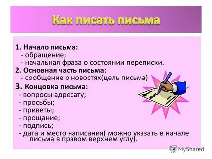 Как писать начало письма