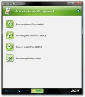 Как сбросить до заводских настроек acer