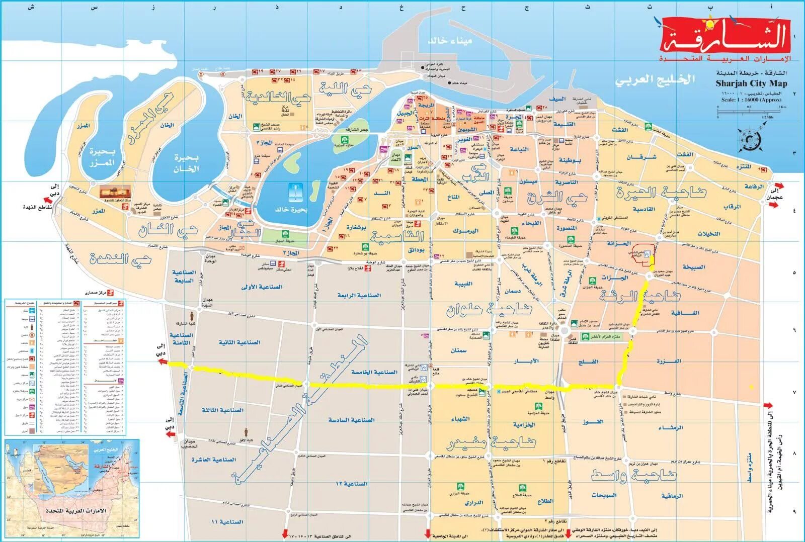 Карта Шарджи с отелями. Шарджа Дубай на карте. Достопримечательности Шарджи на карте. Подробная карта магазинов Шарджа.