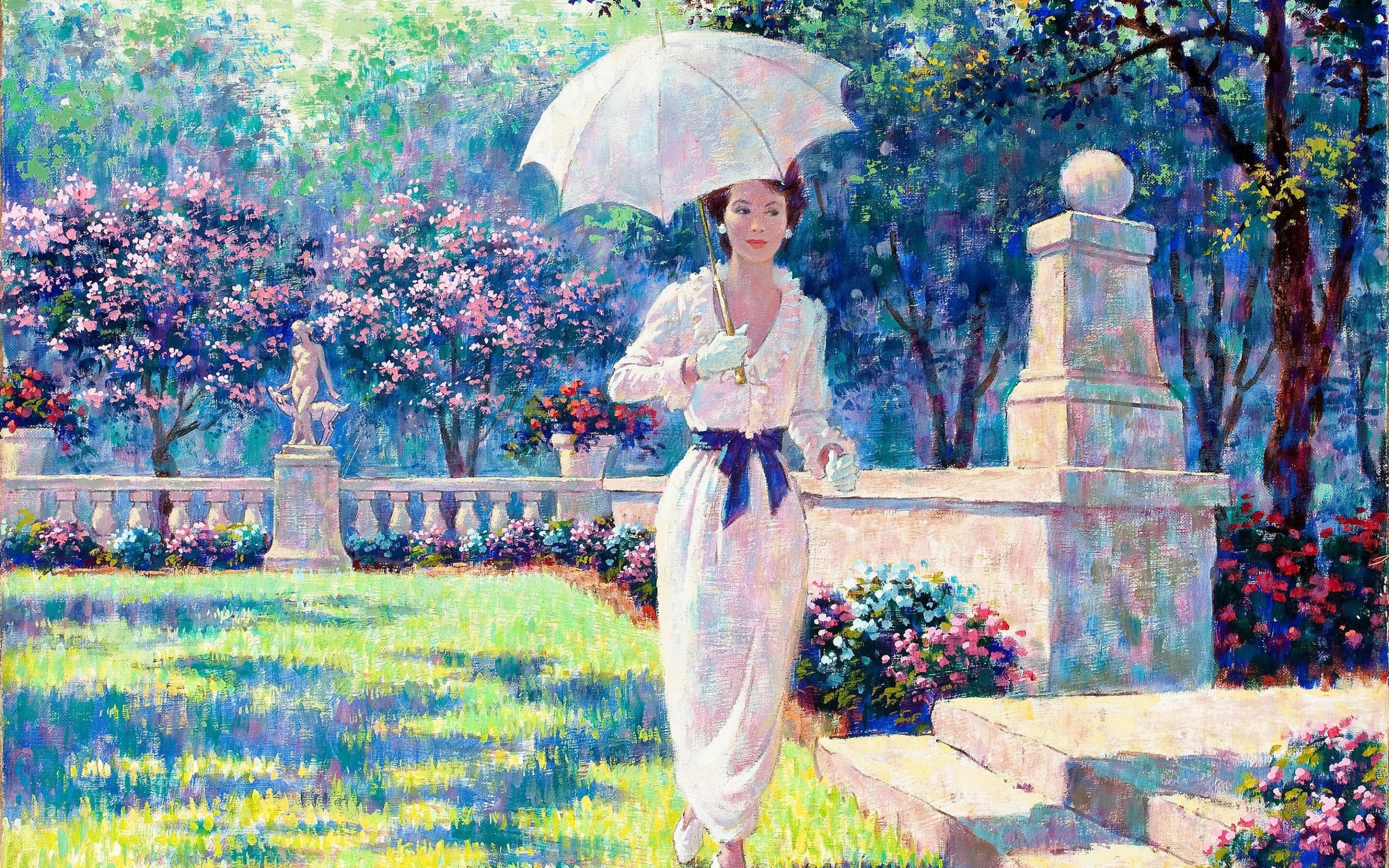 Художник Arthur Saron Sarnoff. Arthur Saron Sarnoff, Весенняя рапсодия, Spring Rhapsody. Жизнь и сад чехова