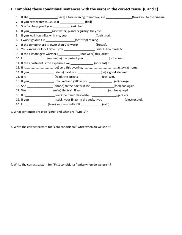Complete the sentences using correct tense. Complete the sentences with conditionals. Задания на 1st conditional. Conditionals 0 1 2 exercises. Complete the first conditional sentences.
