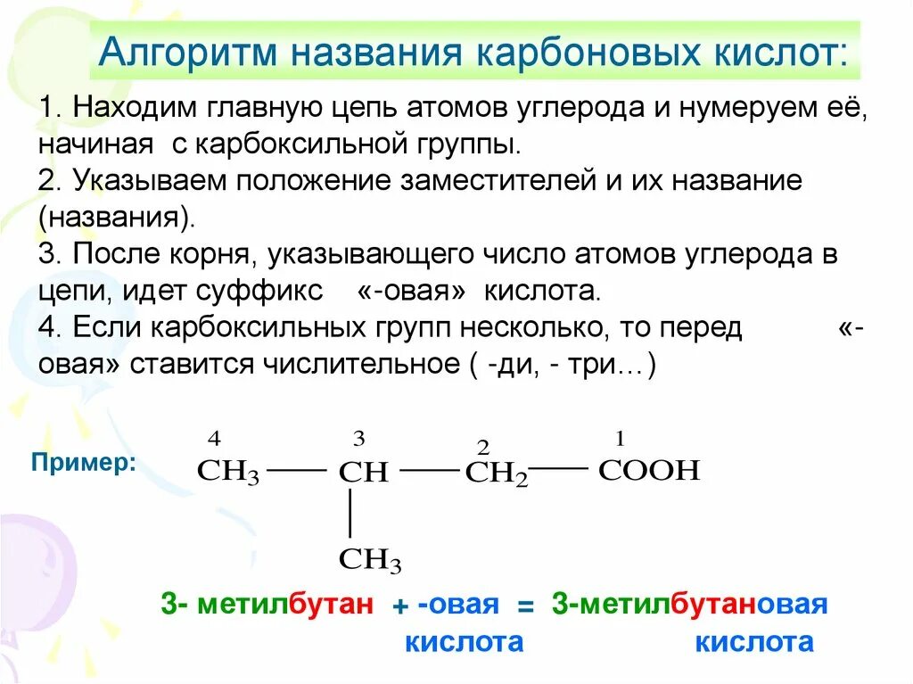 Нумерация атомов углерода