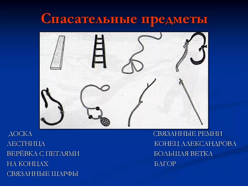 Спасательные подручные средства. Подручные средства спасения на воде. Средства спасения на льду. Средства спасения на воде и льду. Спасательные предметы на льду.