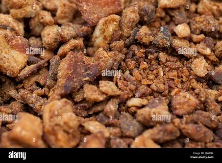 Heap of domestic very tasty salty fried pork greaves, cvarci Stock Photo. 
