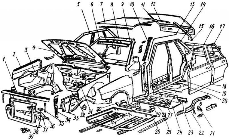 Элементы кузова ваз. Кузовные детали ВАЗ 2109 чертеж. Детали кузова ВАЗ 2109 чертеж. Элементы кузова автомобиля ВАЗ 2115. Элементы днища кузова ВАЗ 2109.