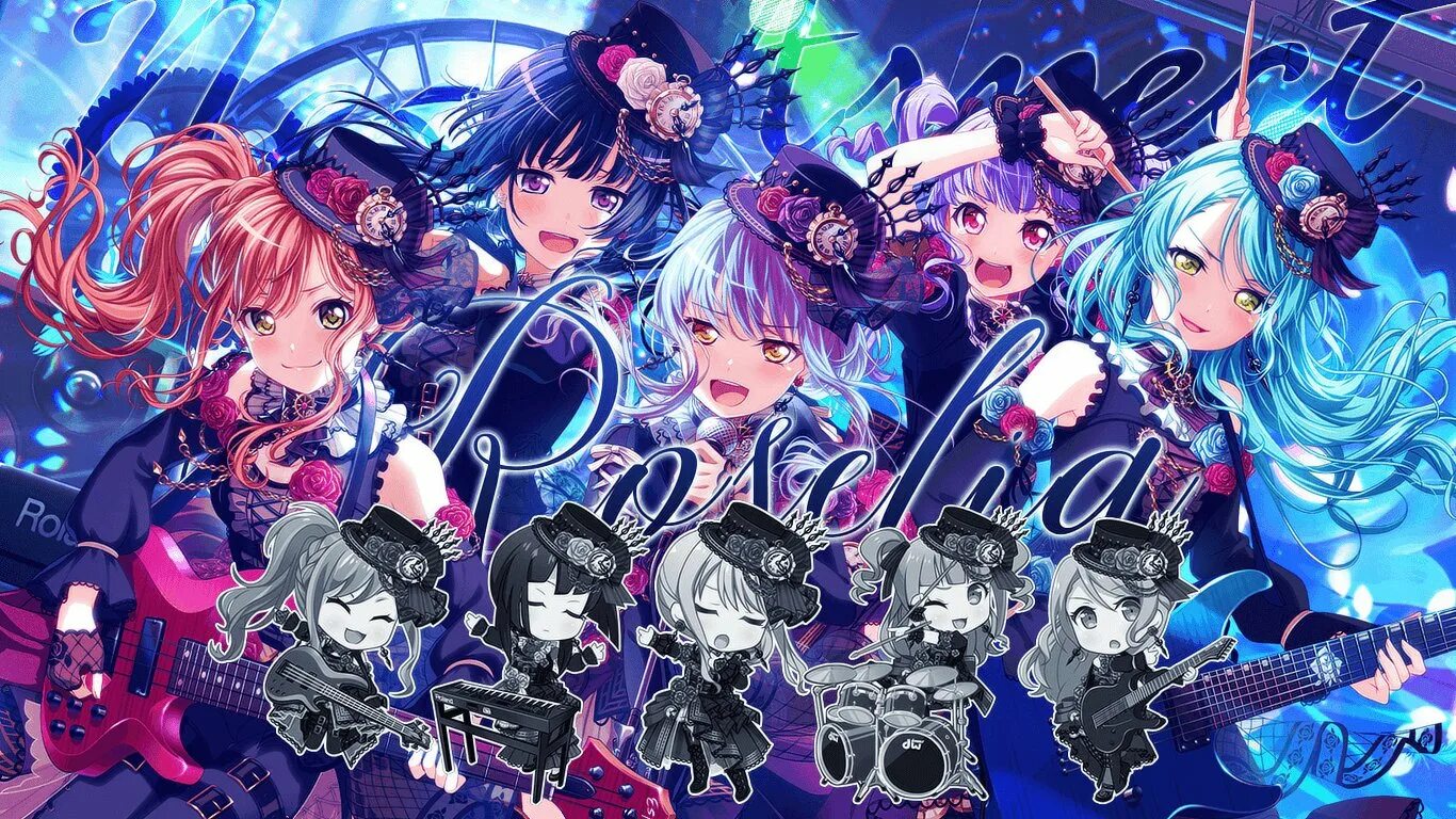 Bang на компьютер. Розелия бандори. Бандори группа Roselia. Розелия бандори Ринко. Бандори Розелия карточки.