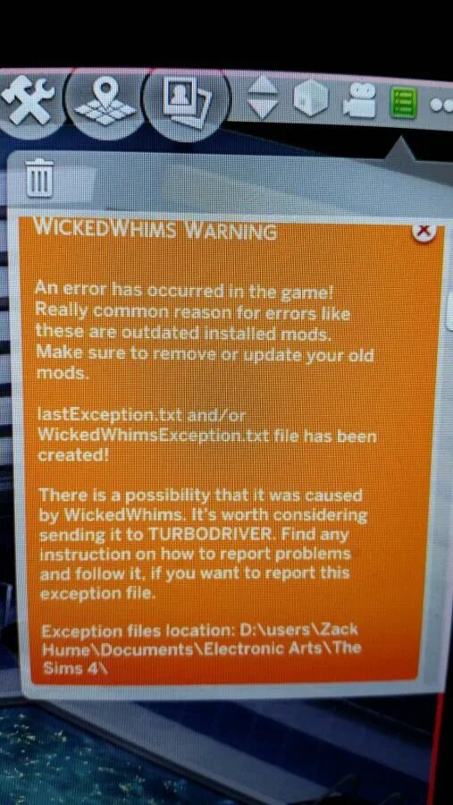 Критическая ошибка wickedwhims. Ошибка wickedwhims_exception.txt. Wickedwhims ошибка exception. Wickedwhims Fatal Error TURBODRIVER.