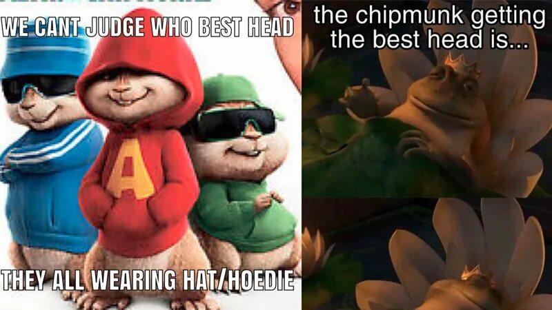 Is getting. Who is getting the best head. Which Chipmunk is getting the best head. Alvin and Chipmunks who gets the best head. Alvin and Chipmunks meme.