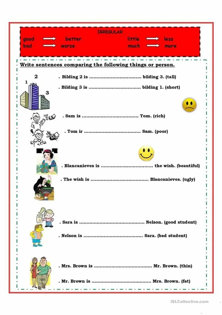 Write comparative sentences. Задания на good better best. Good better the best Worksheets. Comparative and Superlative short adjectives Worksheets. Better best правило.